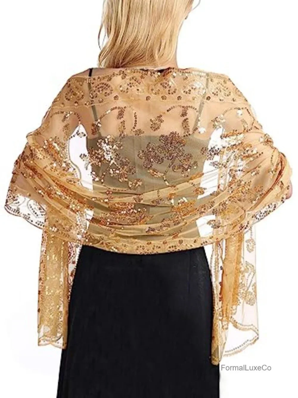 Sequin Shawls and Wraps for Evening Dresses Wedding Cape Cover Up